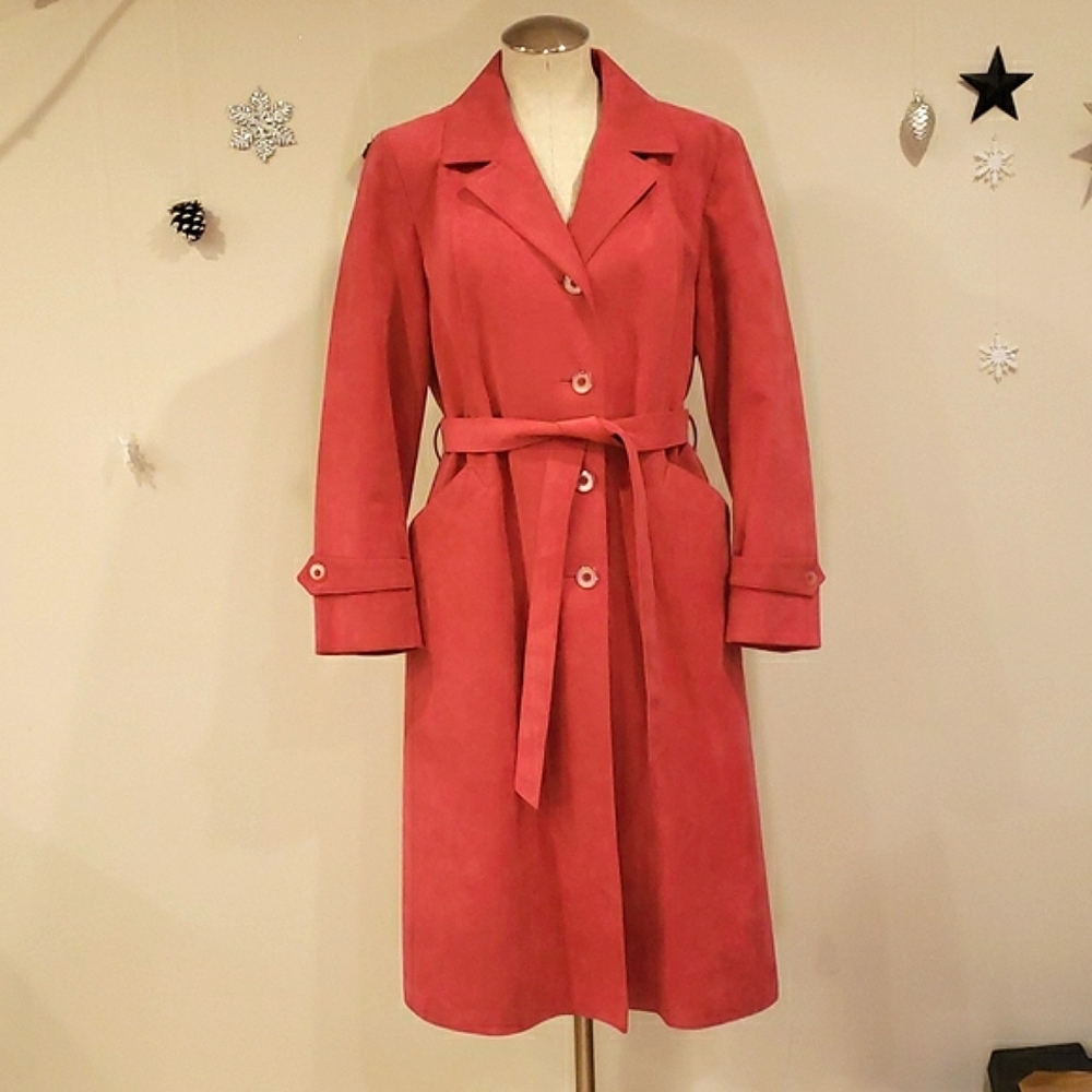 70s Vintage Ultrasuede Trench Coat
